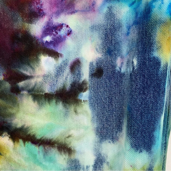 Levis Low Pro Straight Jeans Custom Tie Dye Womens Waist 26 XS Green Blue Levi’s - Picture 11 of 15